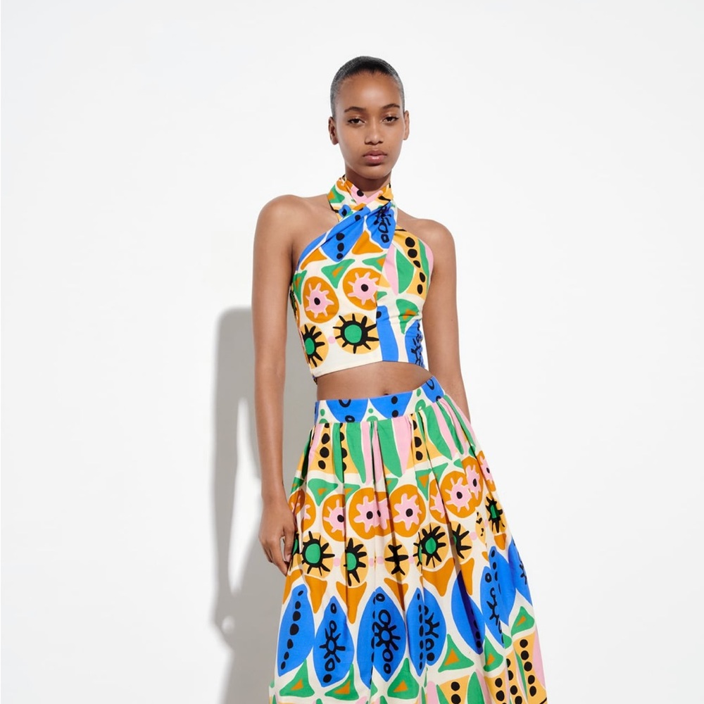 Zara Printed Halter Top